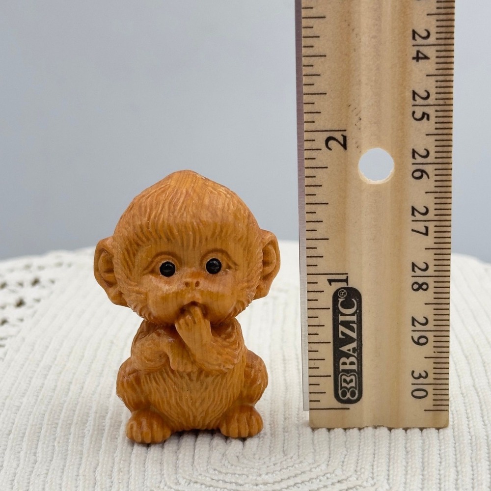 Miniature wooden animal handcrafted Monkey‎